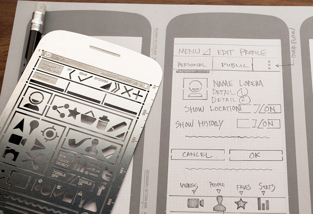Android Handset Sketch Pad - UI Stencils