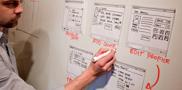 User Flow, Rapid Prototyping, Browser Sticky Pad